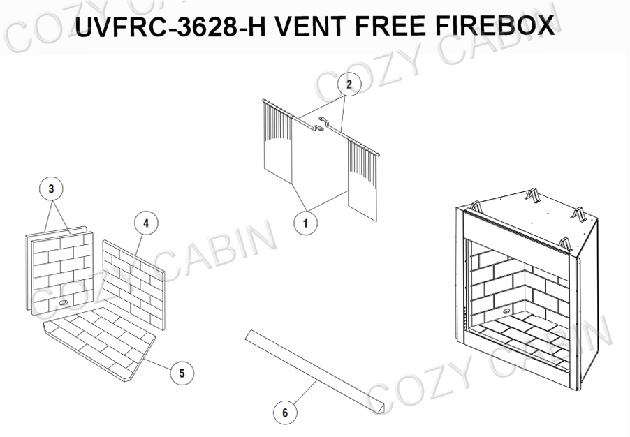 Superior Vent Free Herringbone Firebox (UVFRC-3628-H) #UVFRC-3628-H